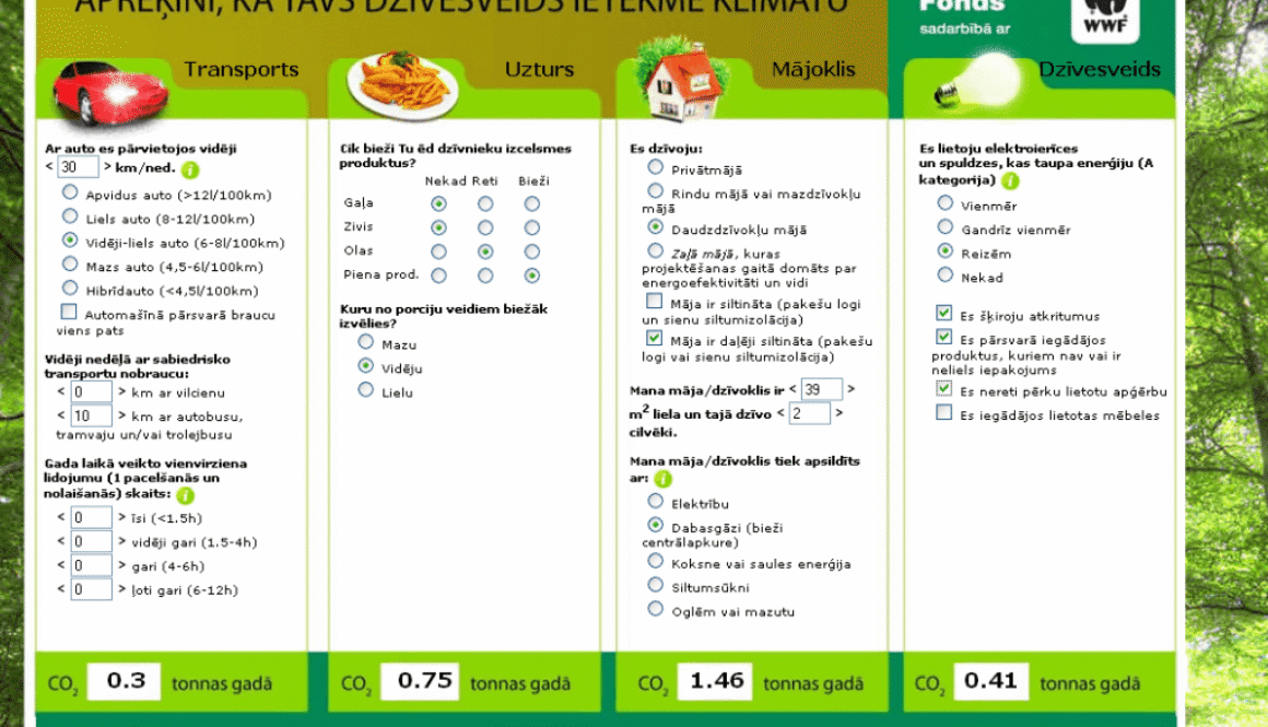 A poster showing a list of food items in a forest.